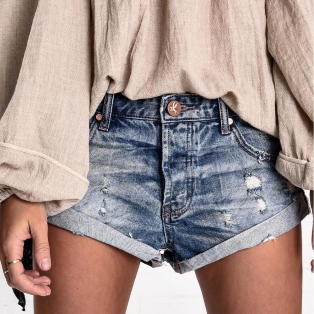 One Teaspoon, Bandits Denim Short, Size 25, Blue Buoy